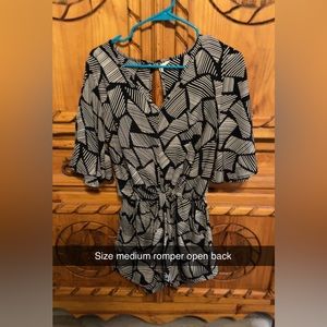 Short dressy romper open back